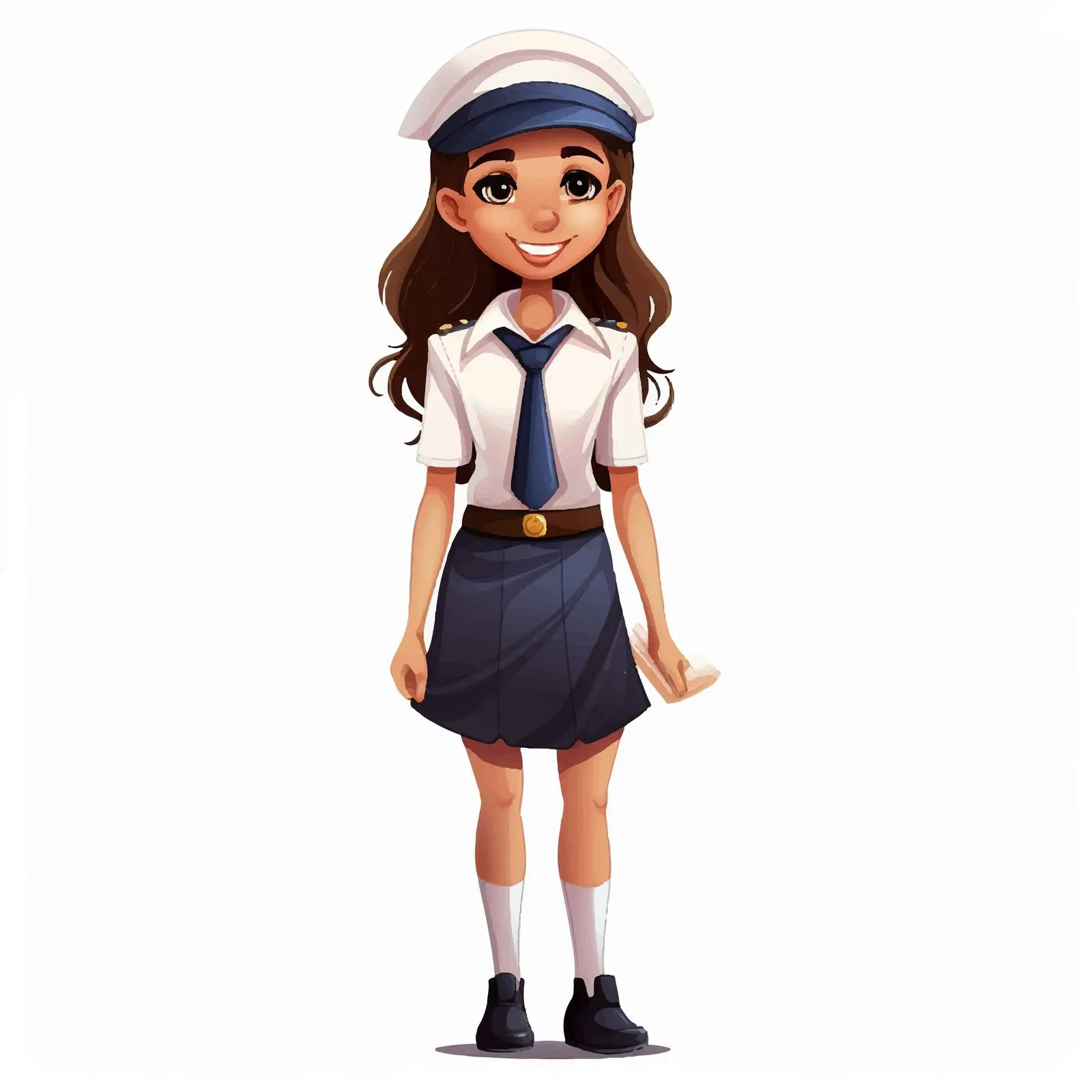 Smiling Student in Uniform Vector Illustration — free download from Dotvec