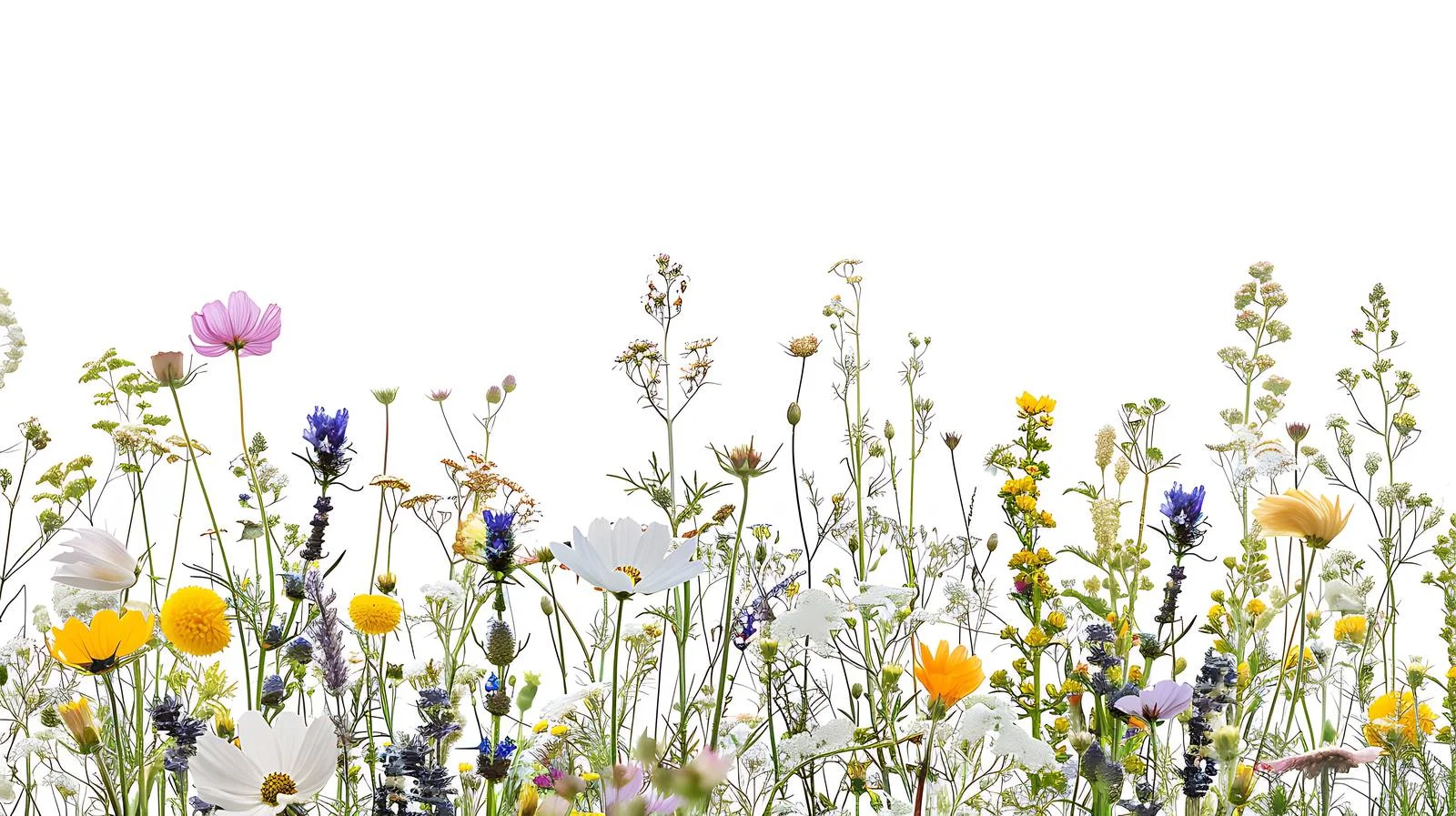 Serene Meadow Blanketed in Wildflowers on Sunny Day — free download from Dotvec