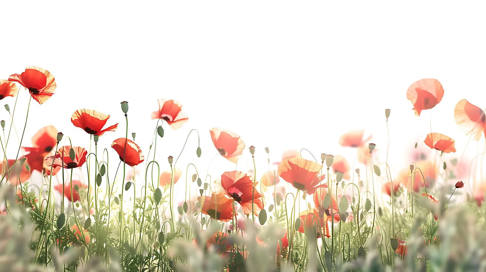Vibrant Summer Poppy Field Under Clear Sky — free download from Dotvec