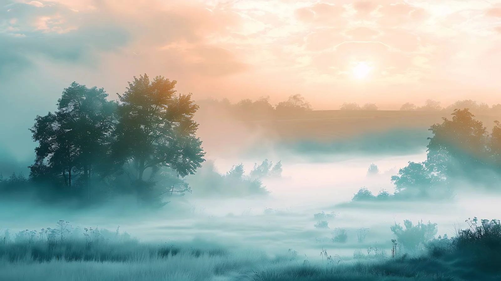 Tranquil Foggy Summer Morning Landscape — free download from Dotvec
