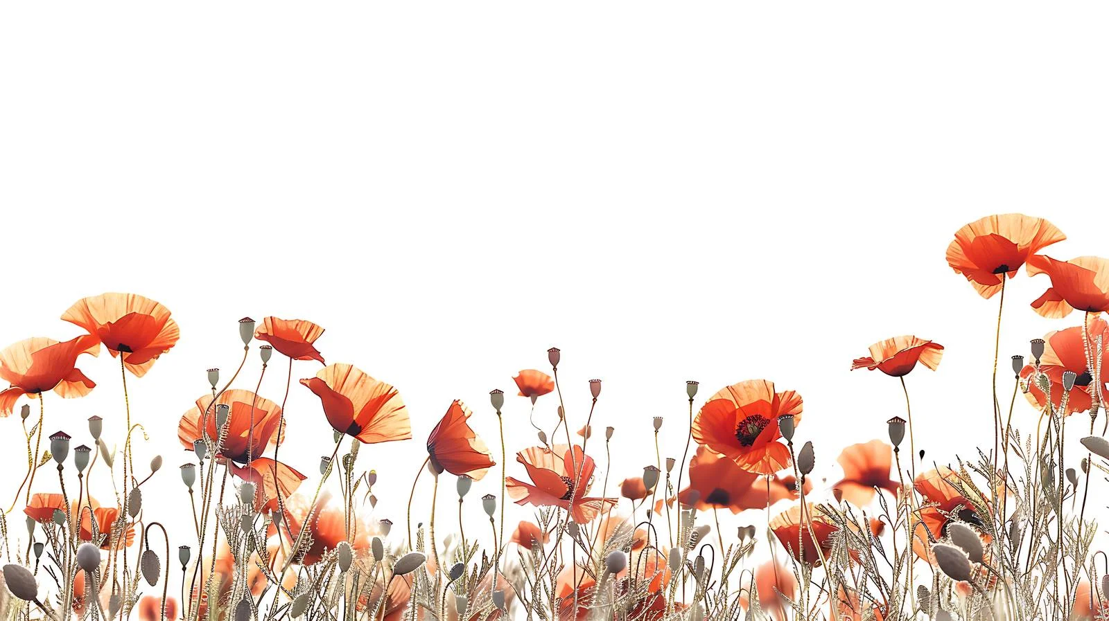 Vibrant red poppies bloom in picturesque meadow — free download from Dotvec