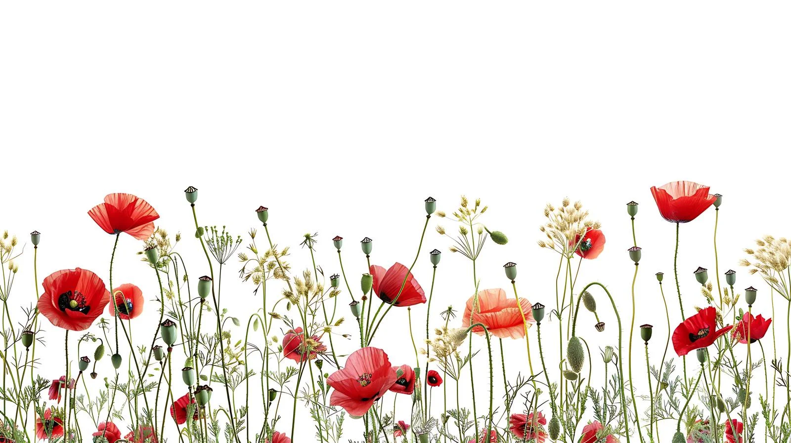 Vivid Red Poppies Blanket Lush Summer Meadow — free download from Dotvec