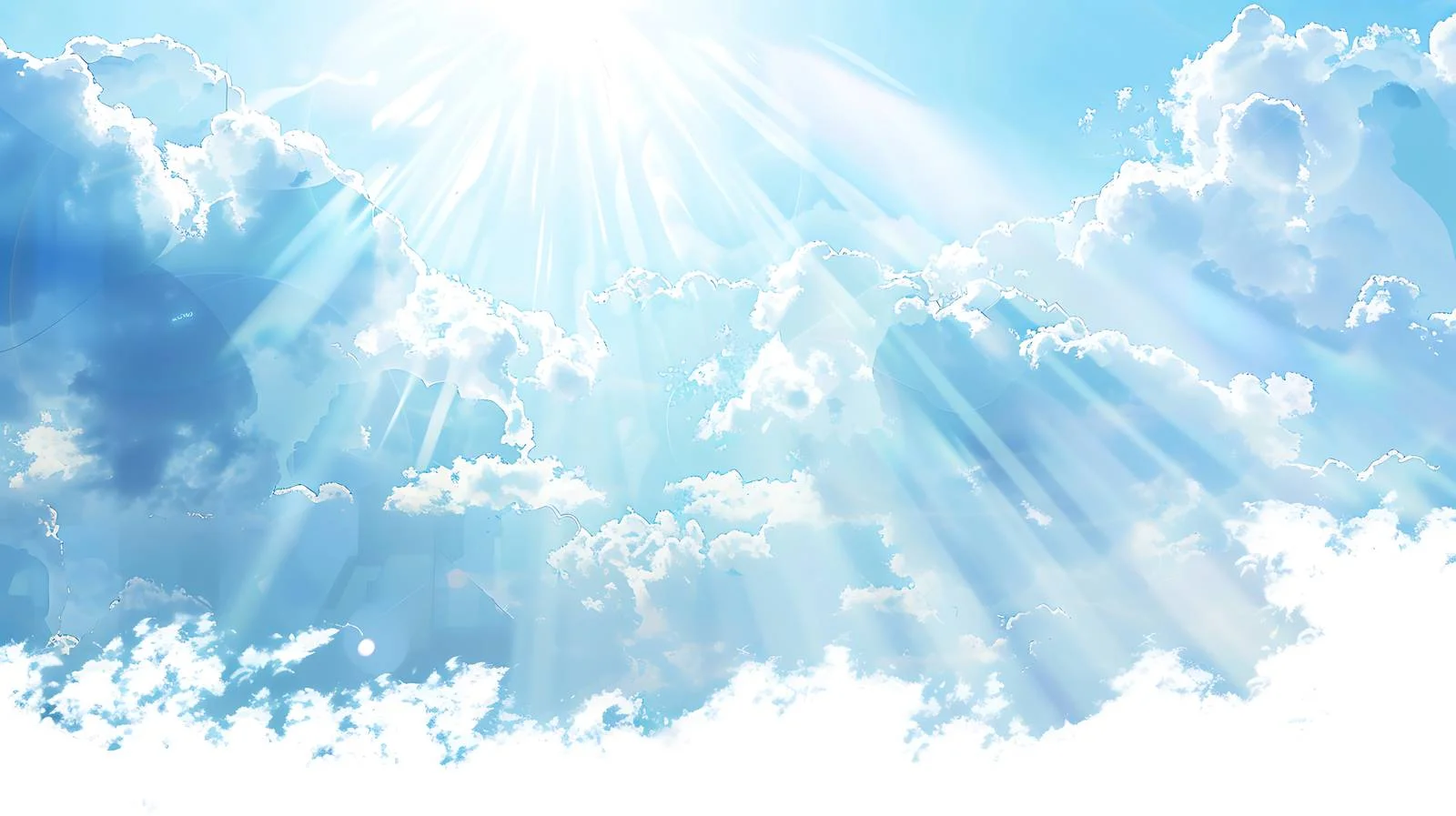 Serene Summer Sky with Sunbeams — free download from Dotvec