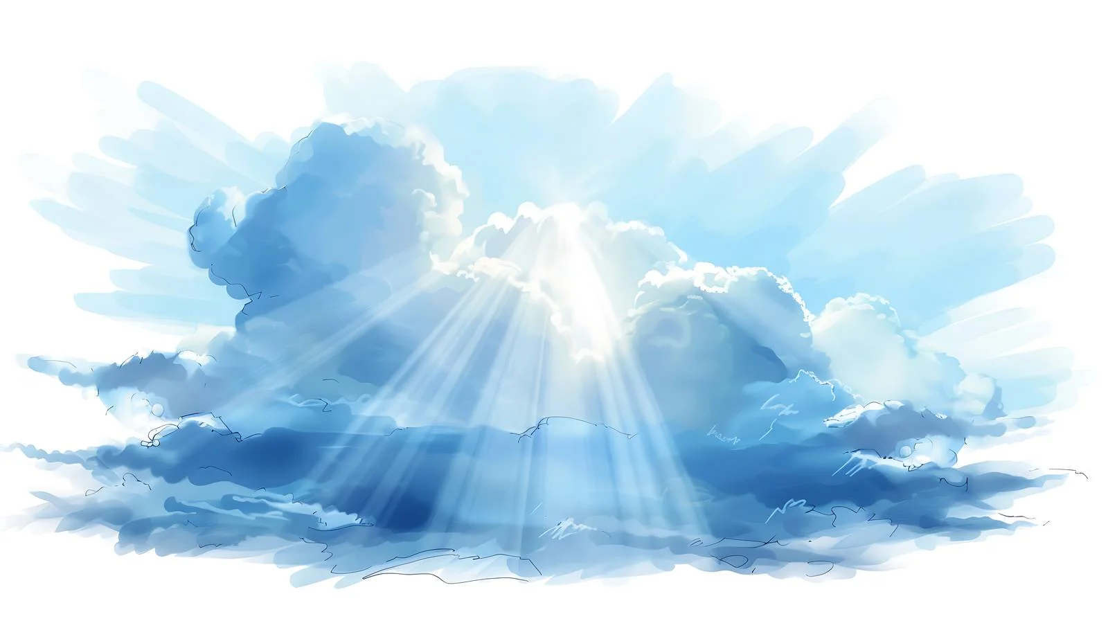 Sunbeams Illuminate Beautiful Isolated Summer Sky — free download from Dotvec