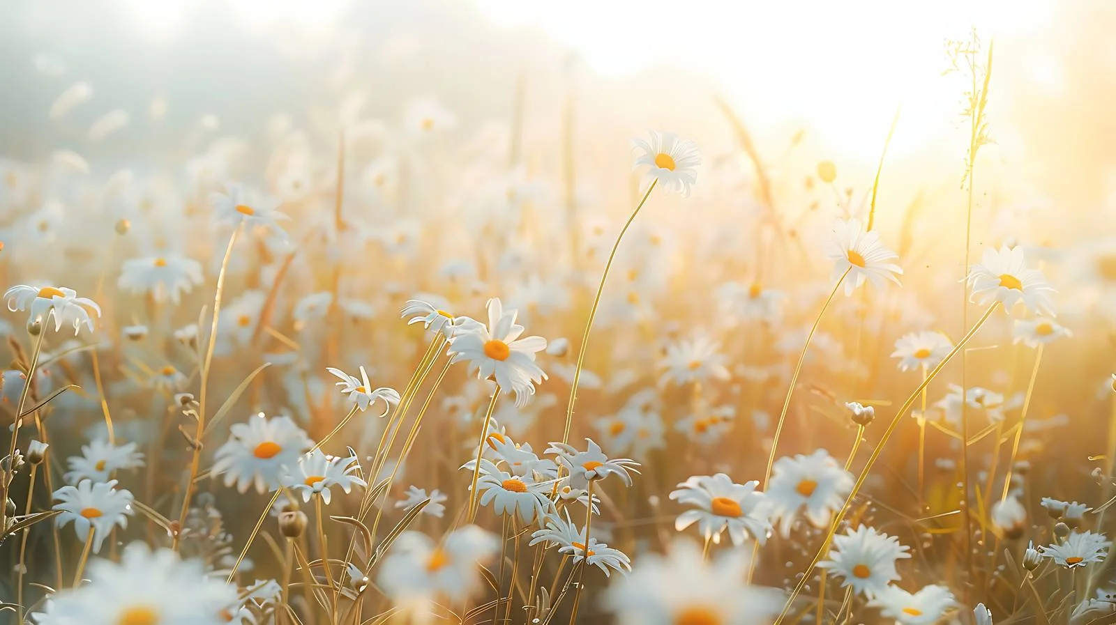 Serene Summer Sunrise Above Daisy Field — free download from Dotvec