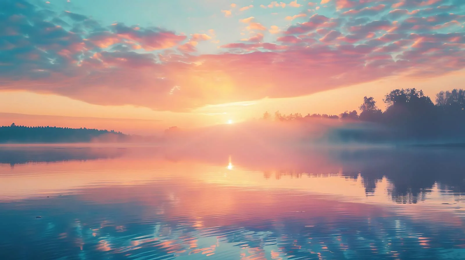 Serene Summer Sunrise on Isolated Lake — free download from Dotvec