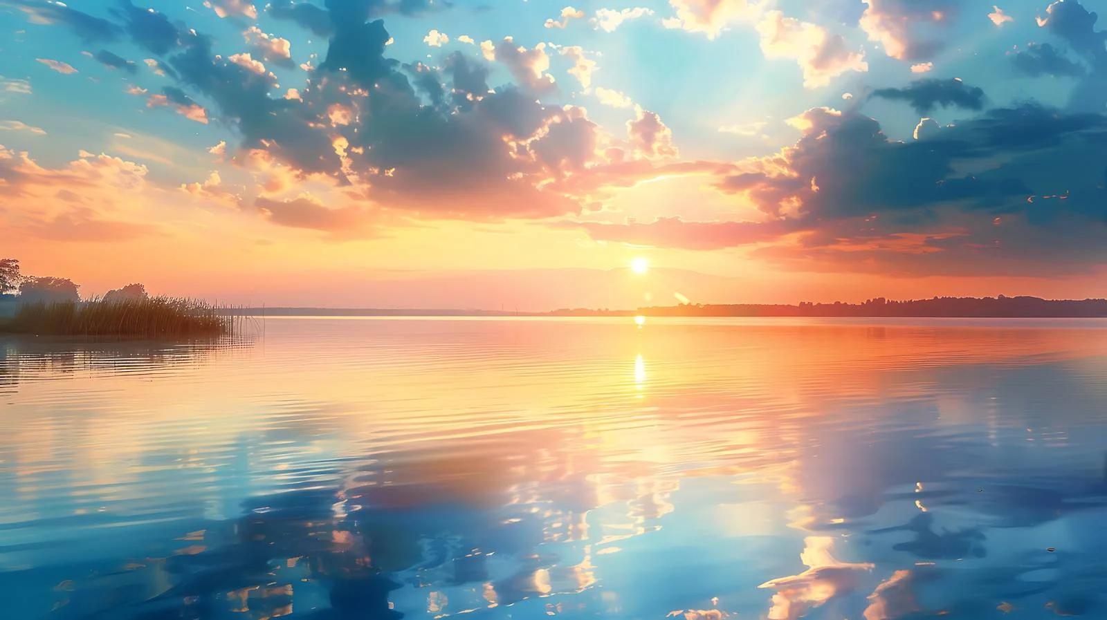 Serene Summer Sunrise on Isolated Lake — free download from Dotvec