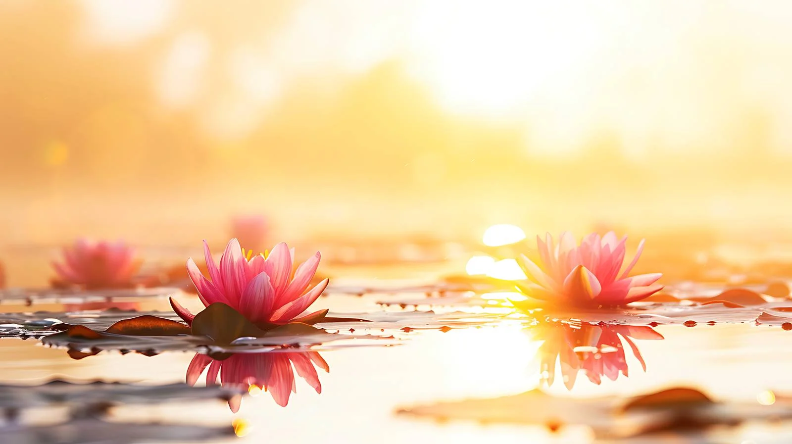 Tranquil Summer Dawn Among Water Lilies — free download from Dotvec