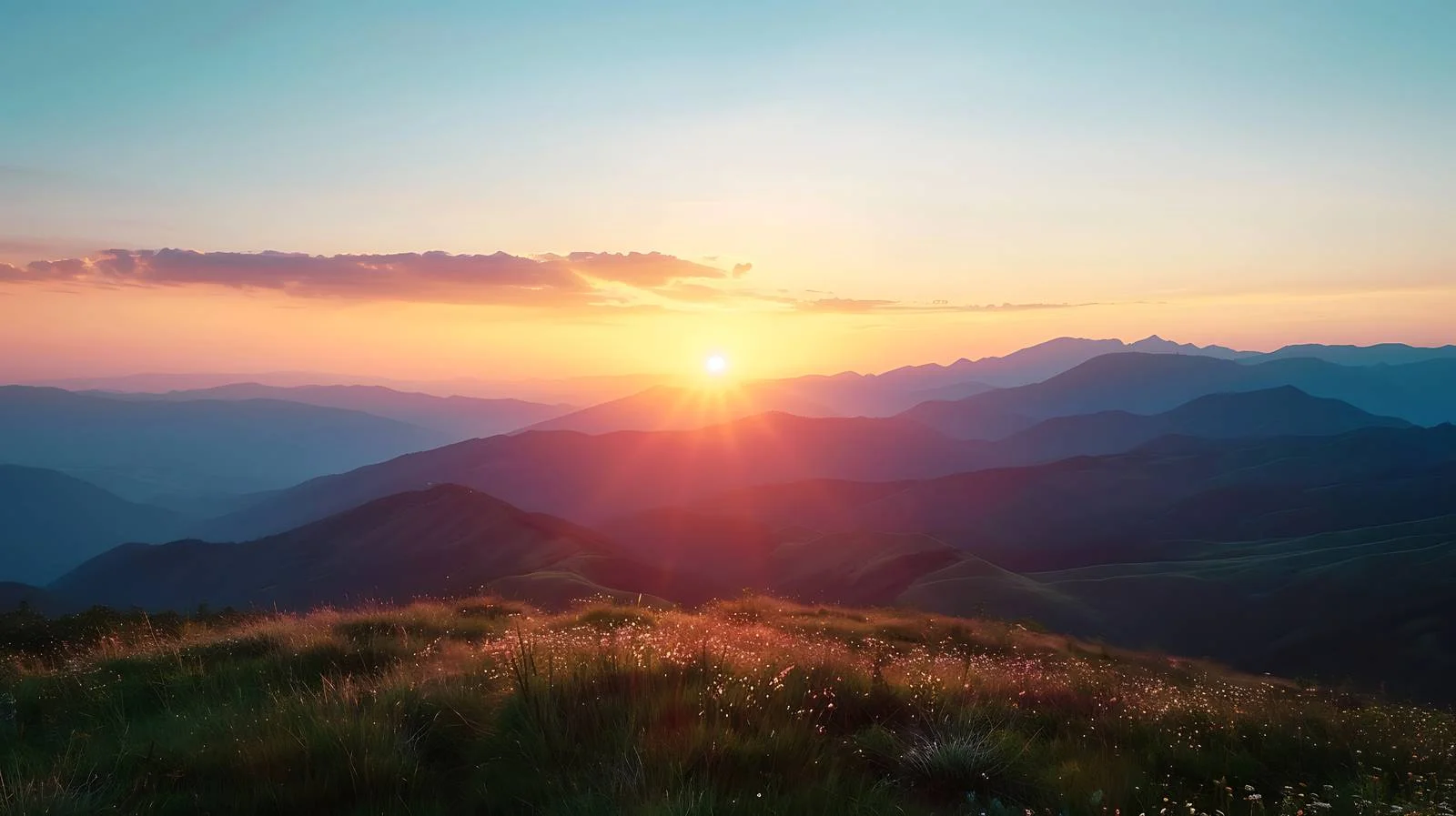 Scenic Summer Twilight over Mountain Range — free download from Dotvec