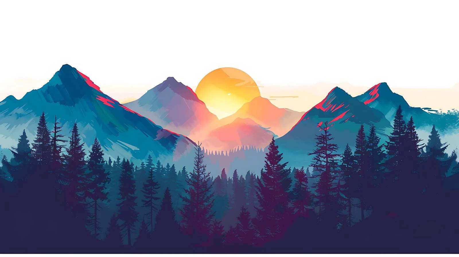 Serene Summer Sunset Over Isolated Mountains — free download from Dotvec