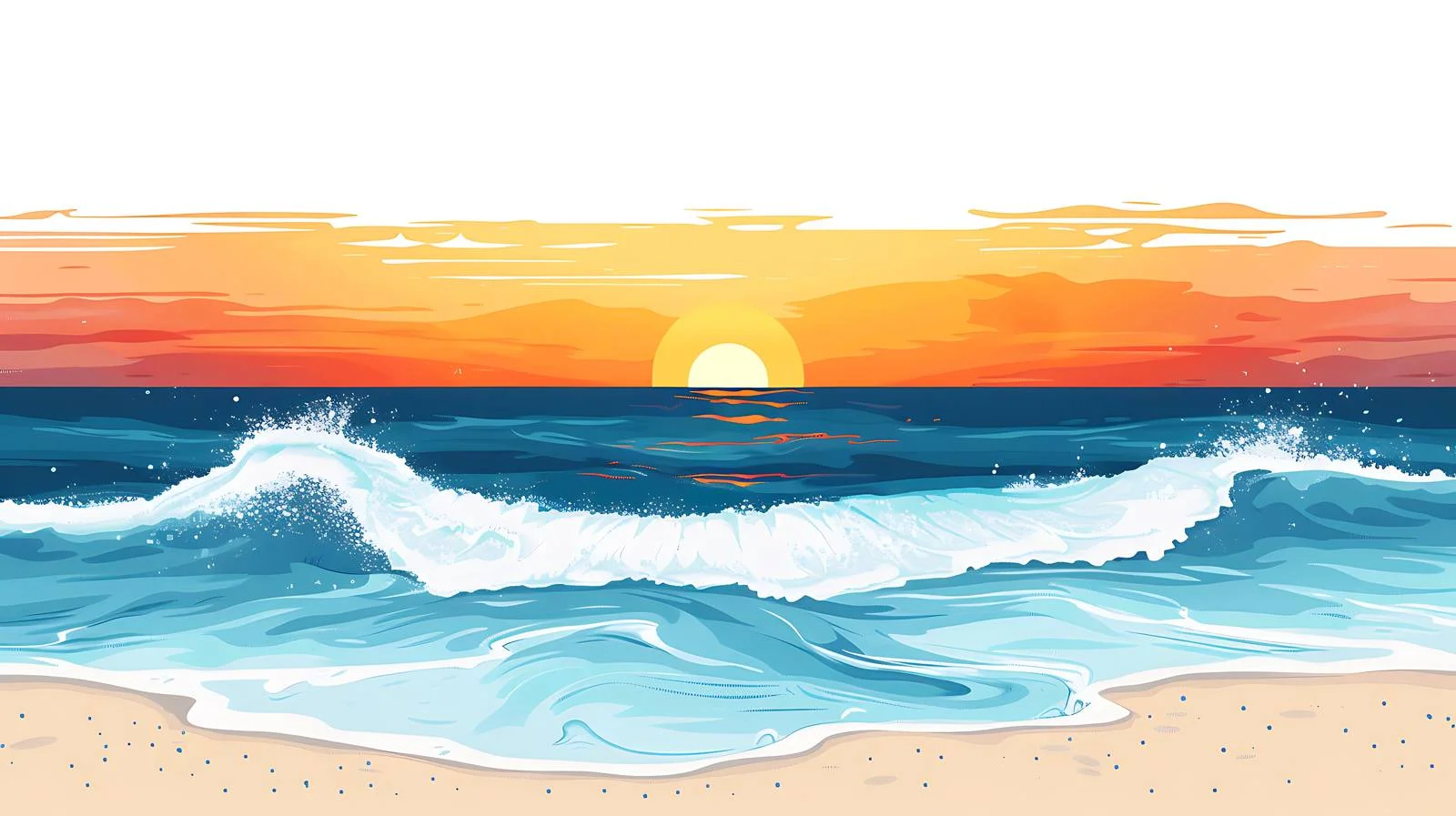 Scenic Summer Sunset Beach Sea Isolation — free download from Dotvec