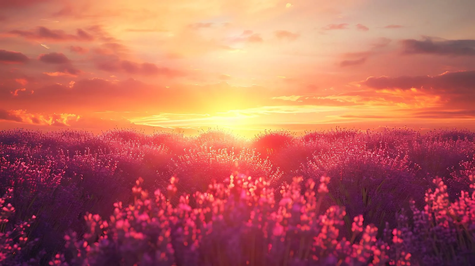 Serene Summer Sunset over Lavender Field — free download from Dotvec