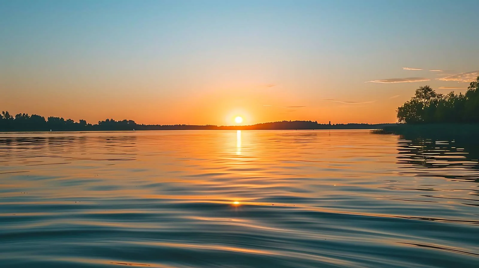 Tranquil Summer Sunset on Lake Shore — free download from Dotvec