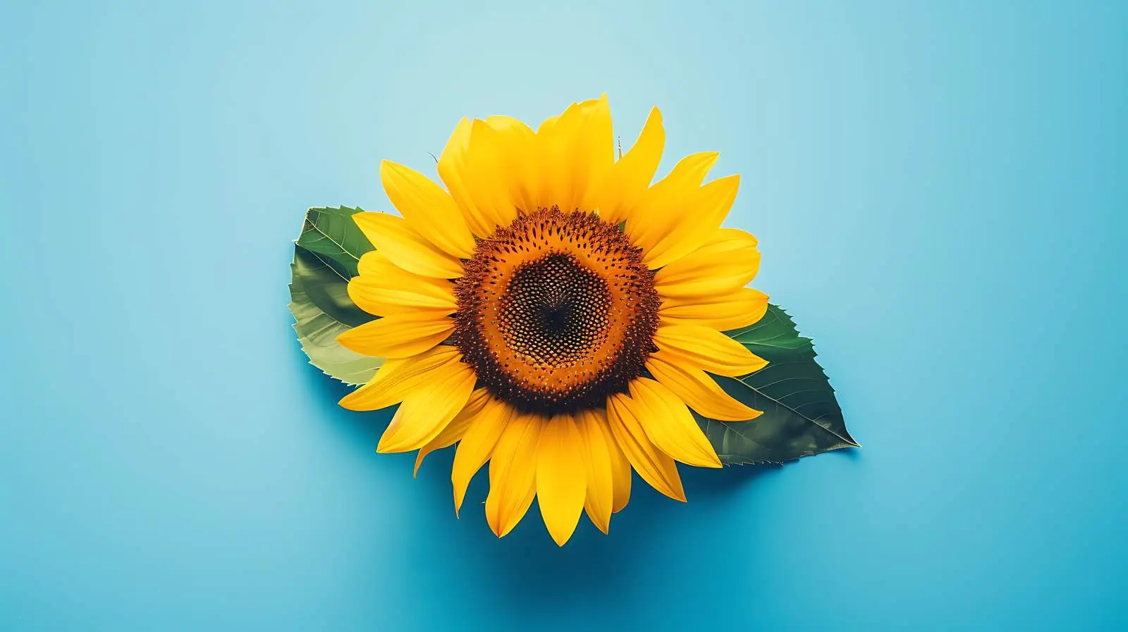 Sunflower Flat Lay on Vibrant Blue Background — free download from Dotvec