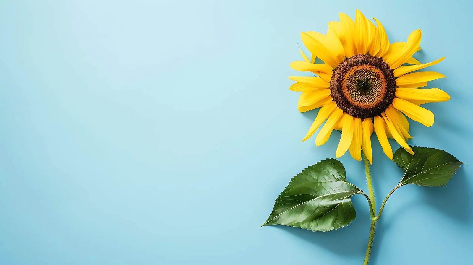 Sunflower Flat Lay on Blue Background — free download from Dotvec