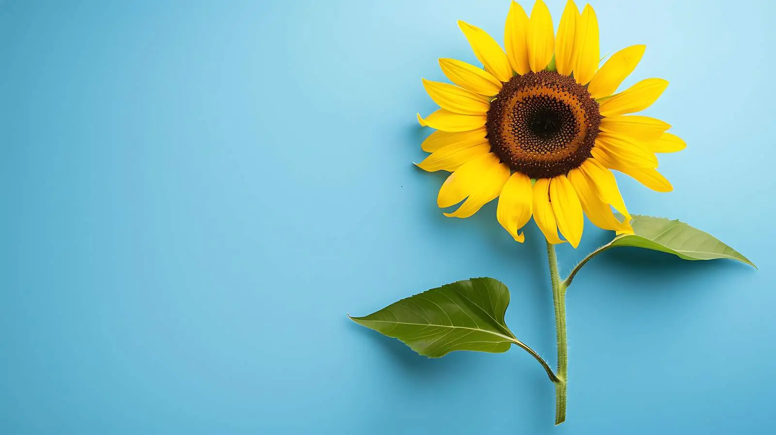 Vibrant Sunflower on Blue Background — free download from Dotvec