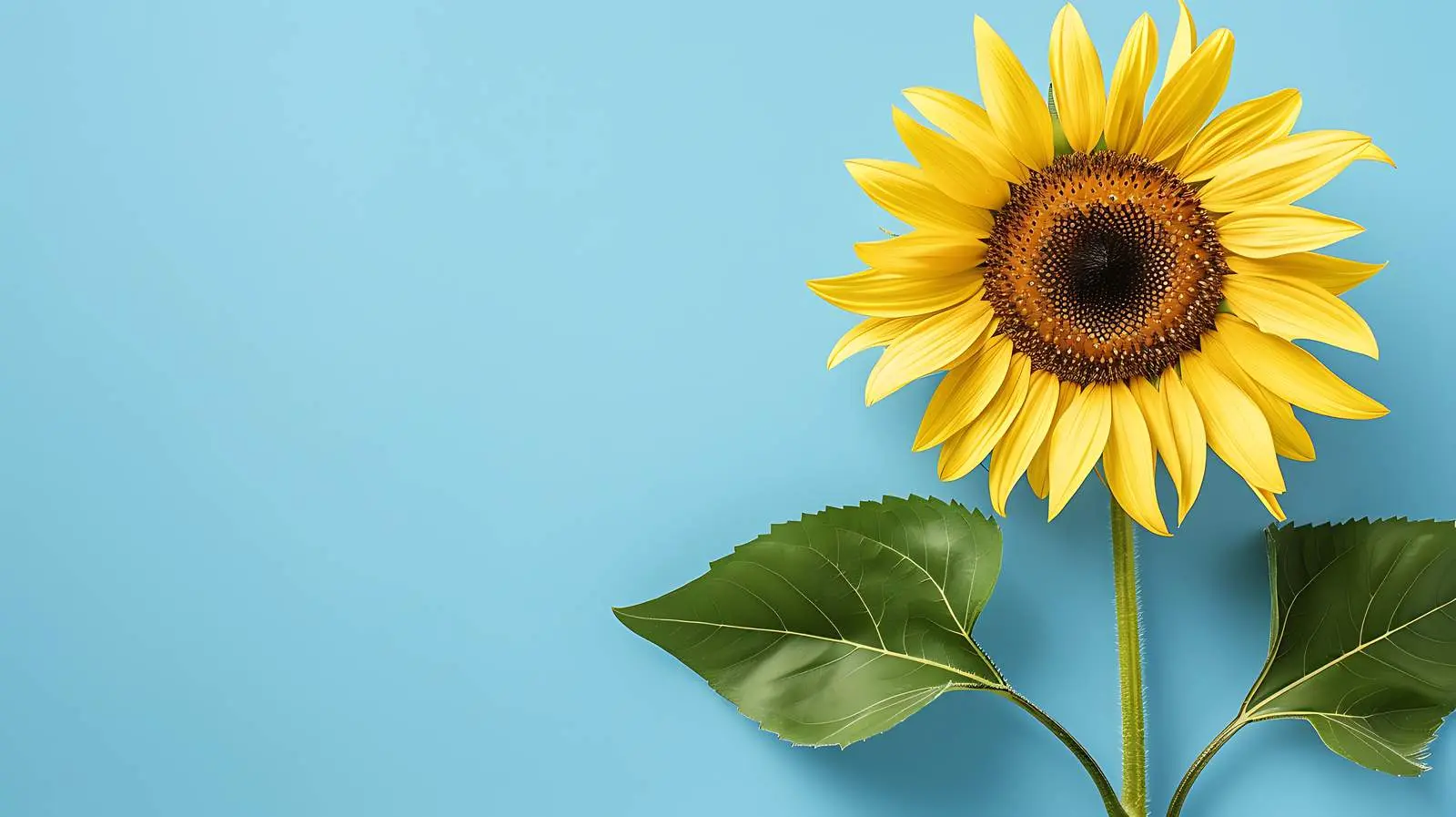 Bright Sunflower on Blue Background Isolated — free download from Dotvec