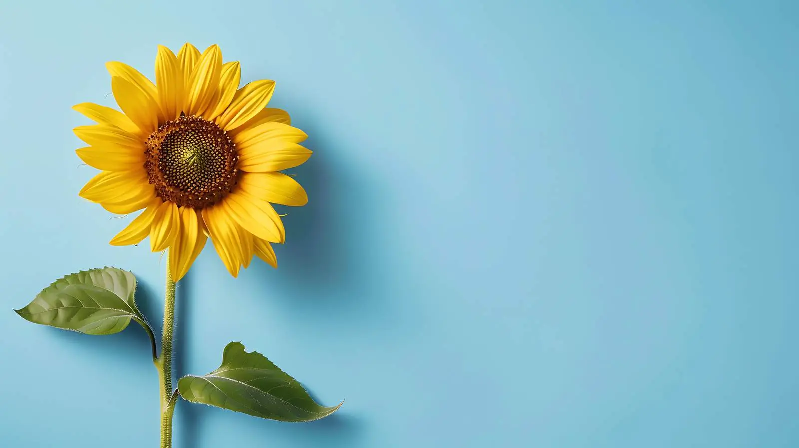 Minimalist Sunflower on Blue Background — free download from Dotvec