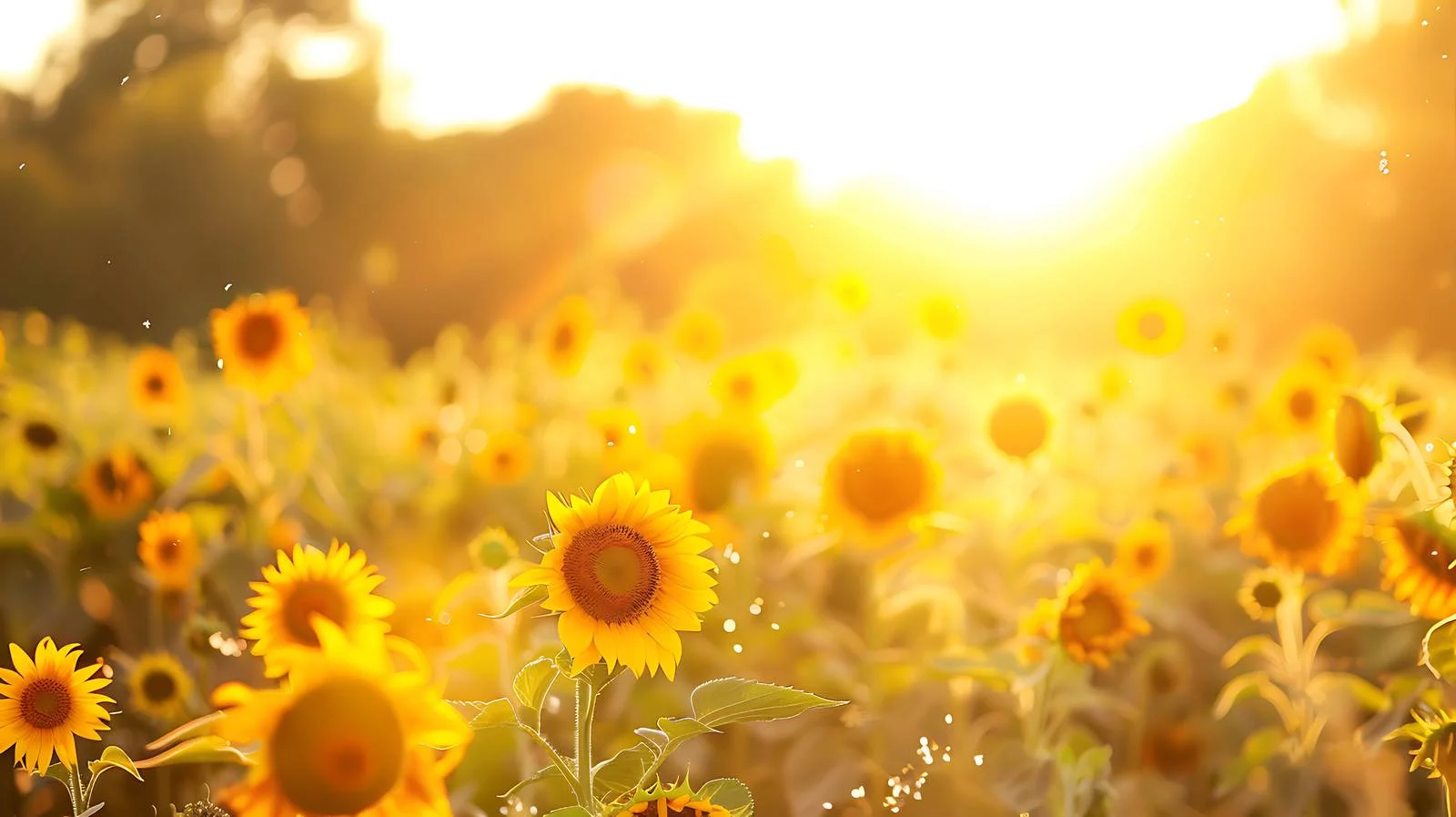 Sunflowers in the Sunset Glow — free download from Dotvec