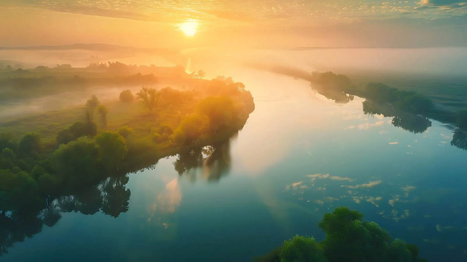 Serene aerial view of morning landscape — free download from Dotvec