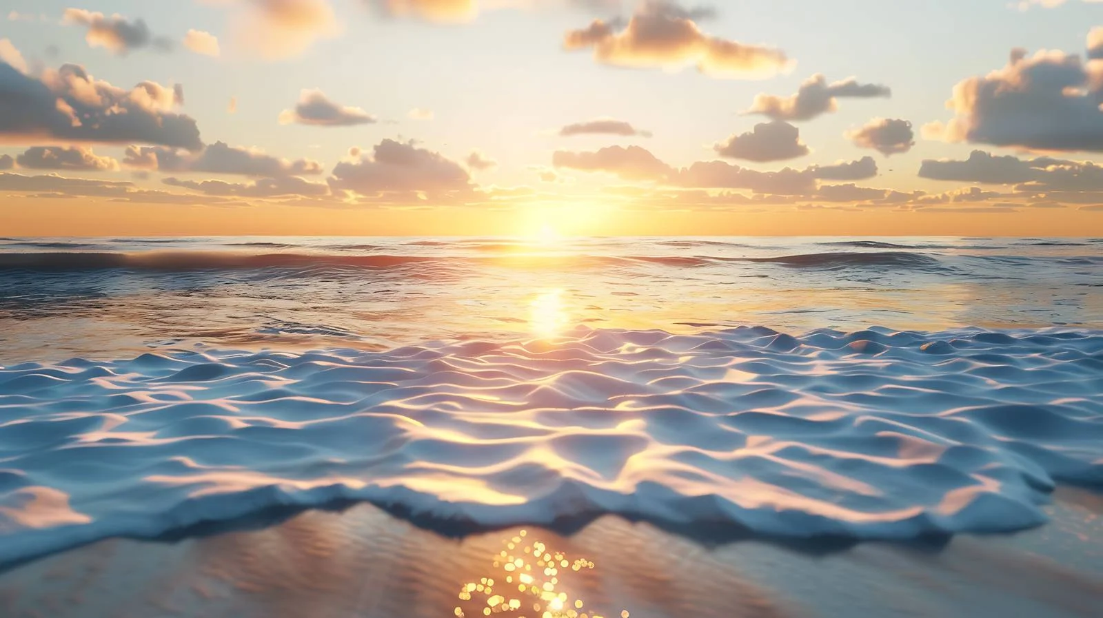 Serene Ocean Sunrise on White Background — free download from Dotvec