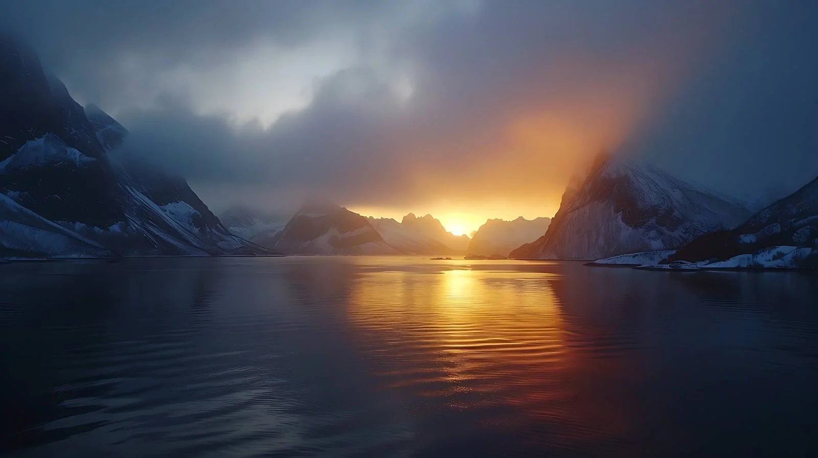 Serene Sunrise Over Isolated Lofotens in Norway — free download from Dotvec
