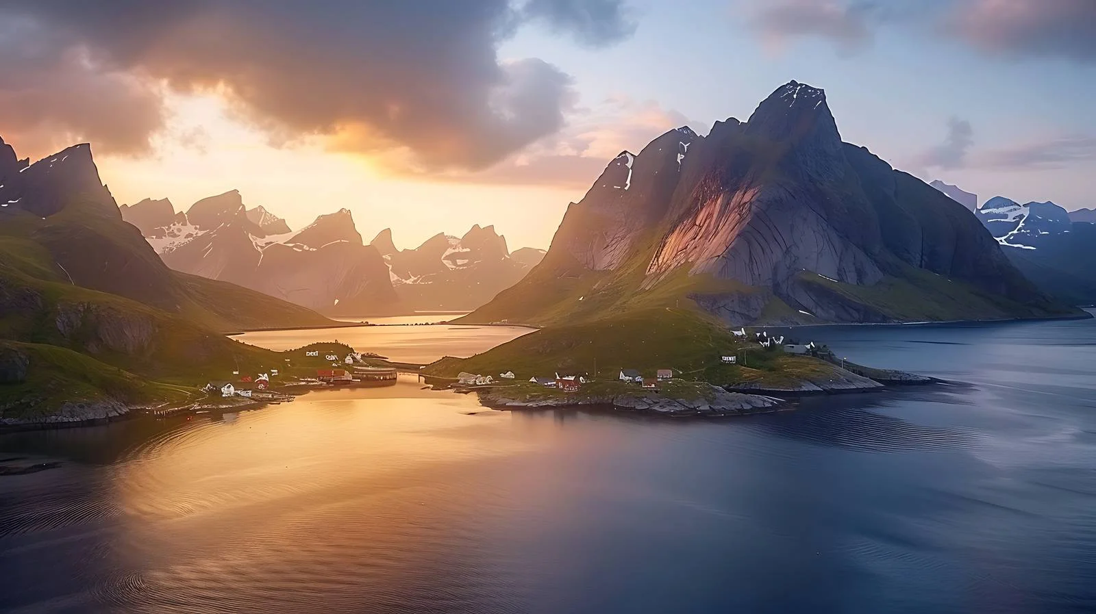 Serene Sunrise in Norway's Lofoten - Reine — free download from Dotvec