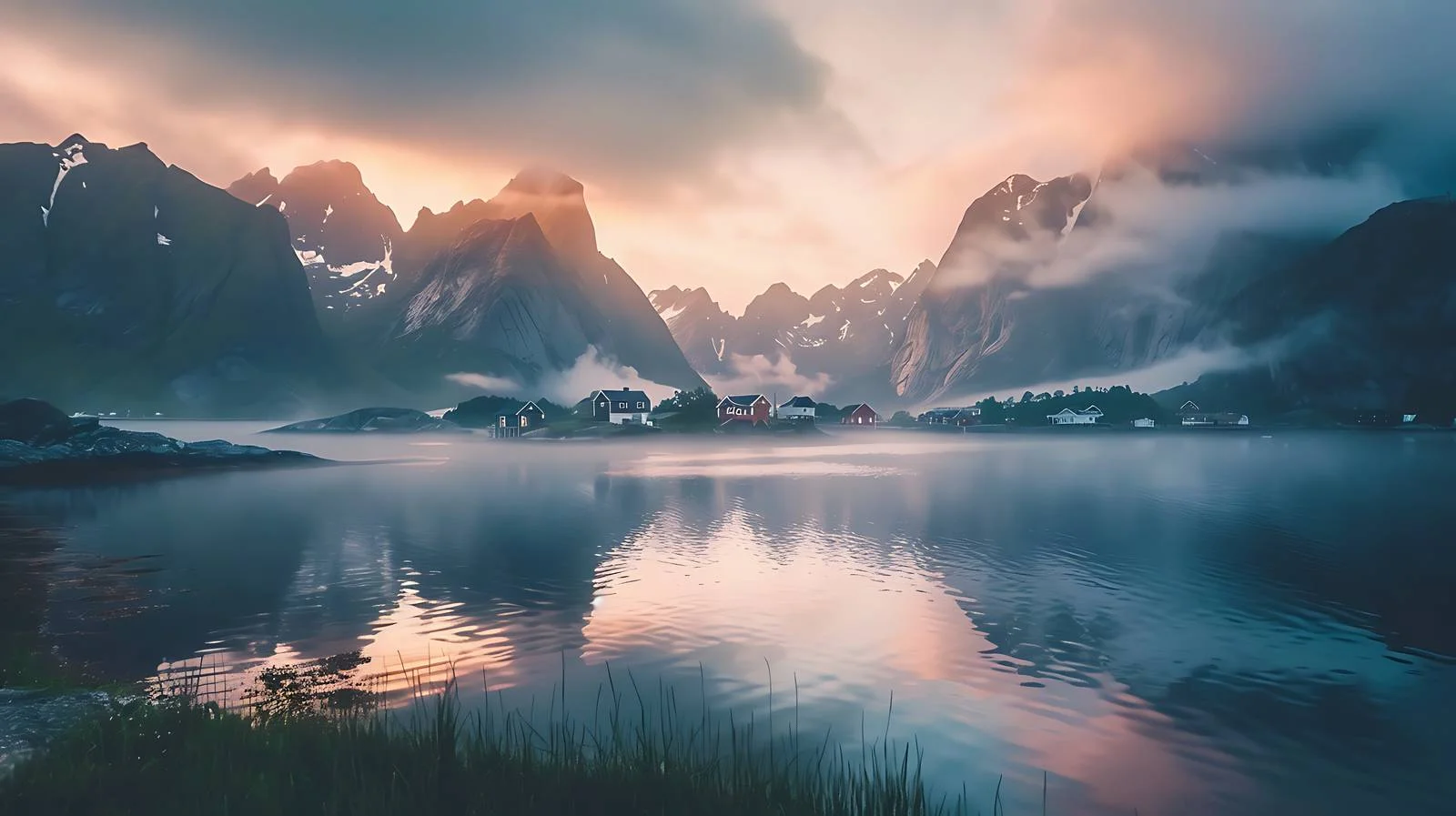 Scenic Sunrise in Lofoten, Norway — free download from Dotvec