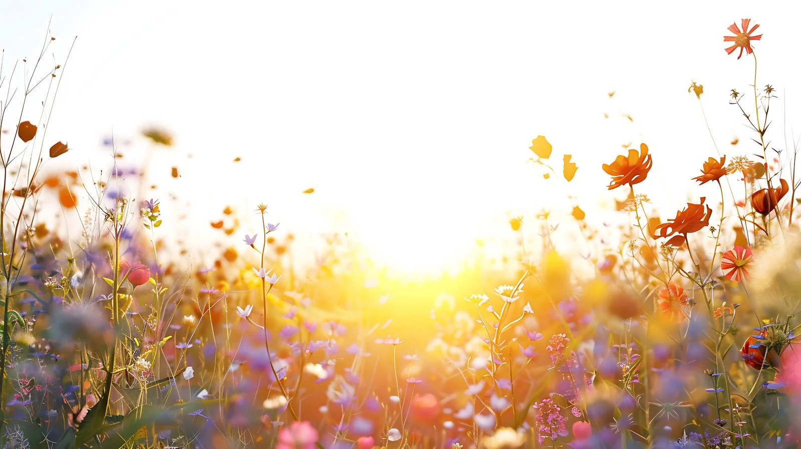 Serene Sunrise Over Blossoming Meadow — free download from Dotvec