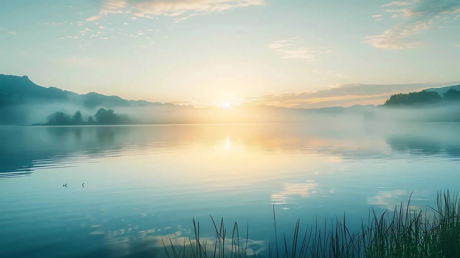 Tranquil Sunrise Along Lake Shoreline — free download from Dotvec