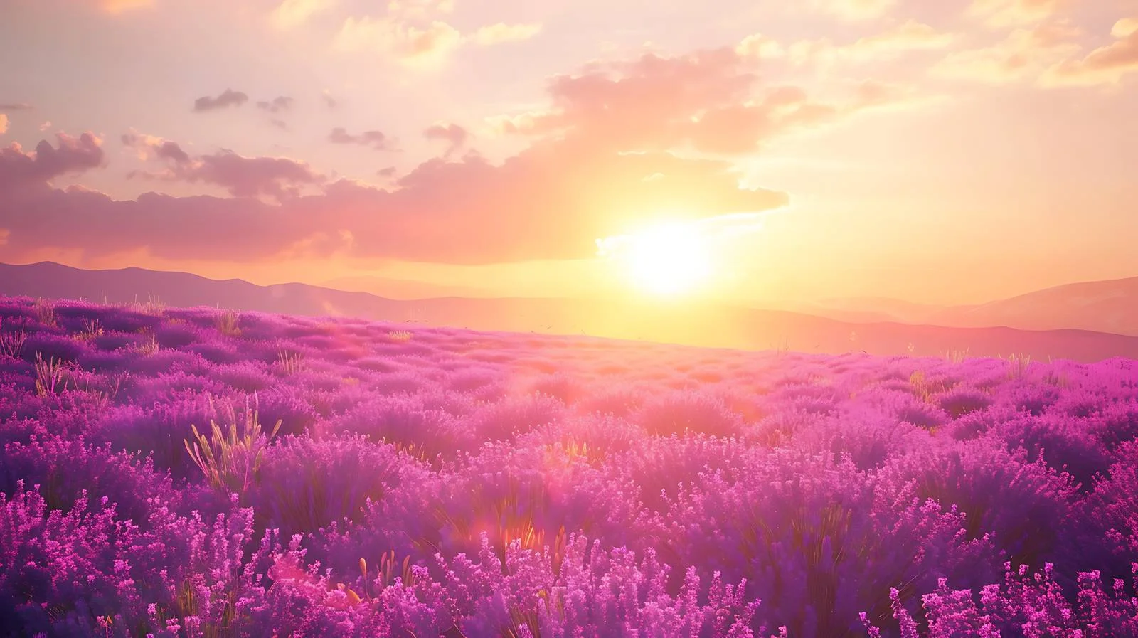 Spectacular Sunrise Above Lavender Field — free download from Dotvec