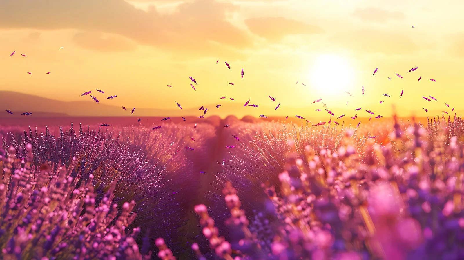 Serene Dawn Above Lavender Field — free download from Dotvec