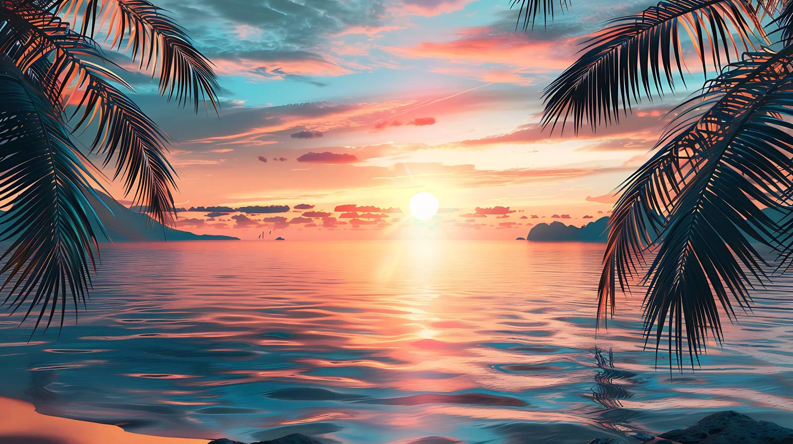 Spectacular Ocean Sunset Overlooking Tranquil Waves — free download from Dotvec