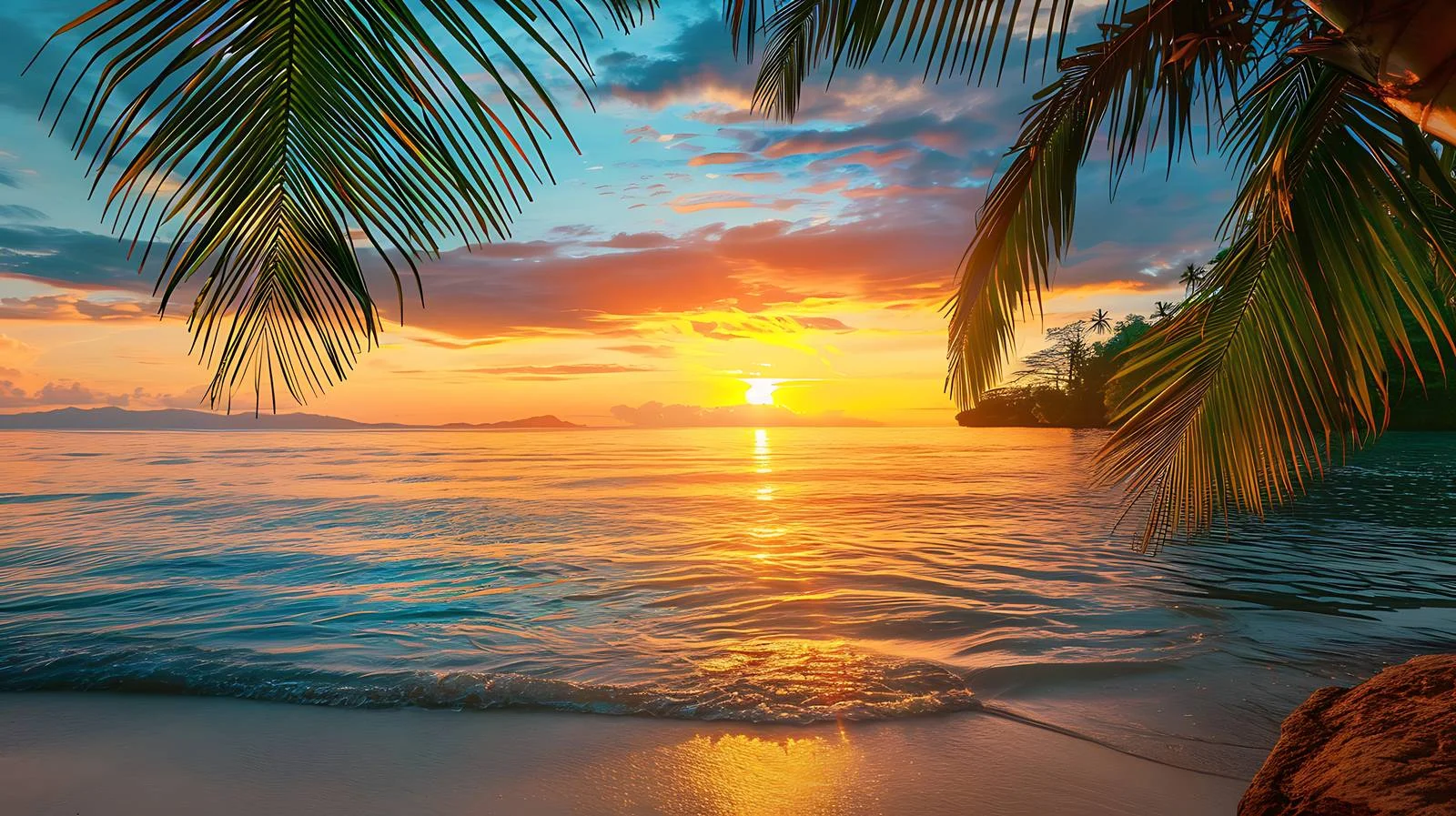 Serene Ocean Sunset with Coastal View — free download from Dotvec