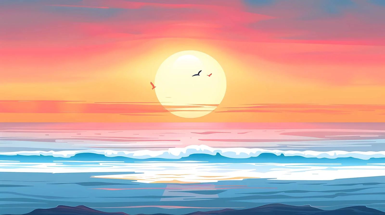 Scenic Beach Sunset Image — free download from Dotvec