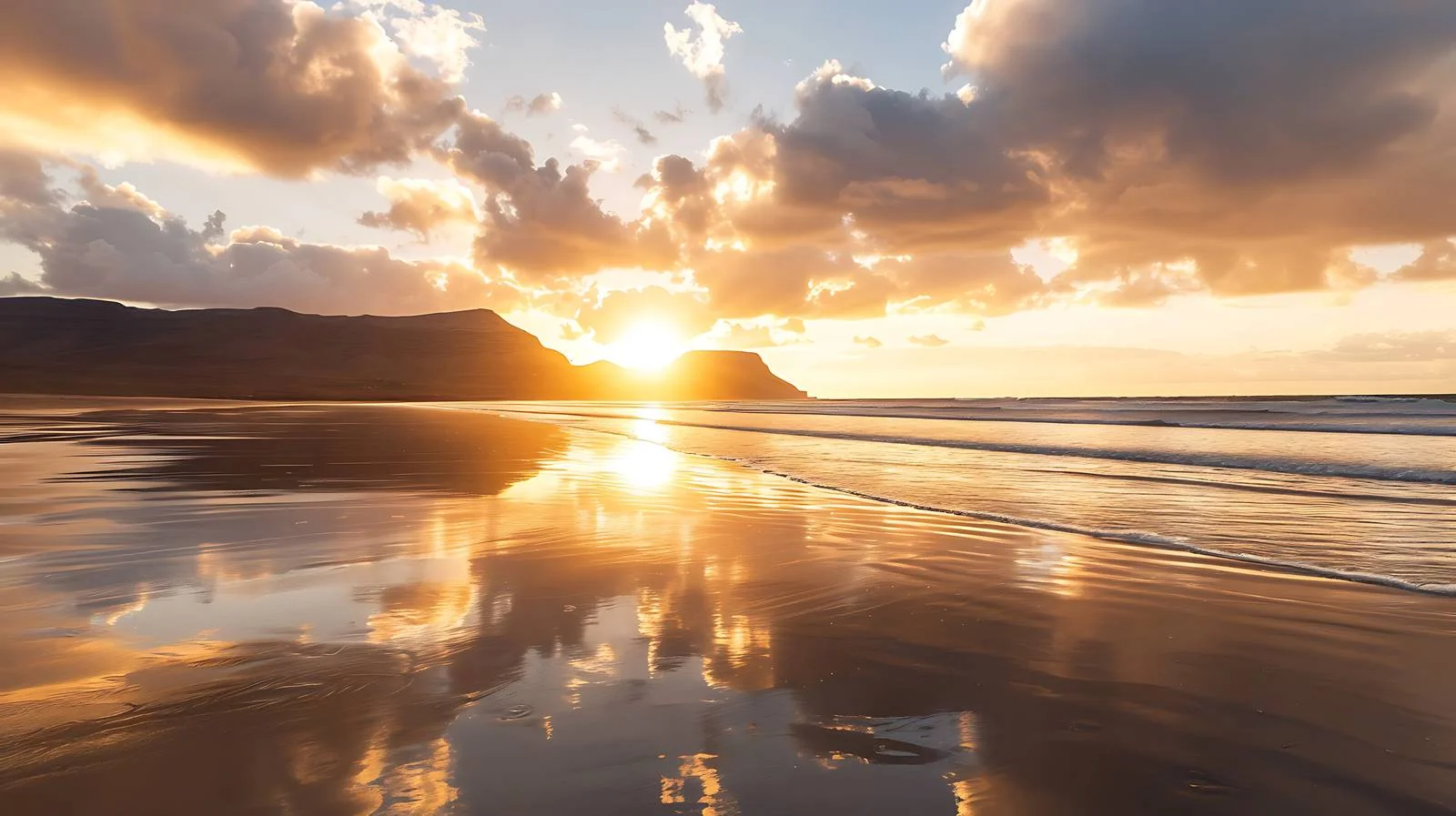 Majestic Sunset at Famara Beach, Lanzarote — free download from Dotvec