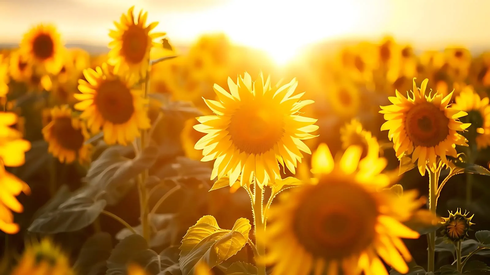 Serene Sunflower Field at Dusk — free download from Dotvec