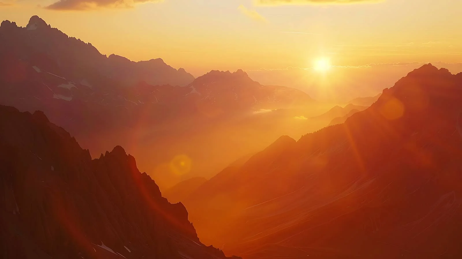 Majestic sunset above Dolomites isolation view — free download from Dotvec
