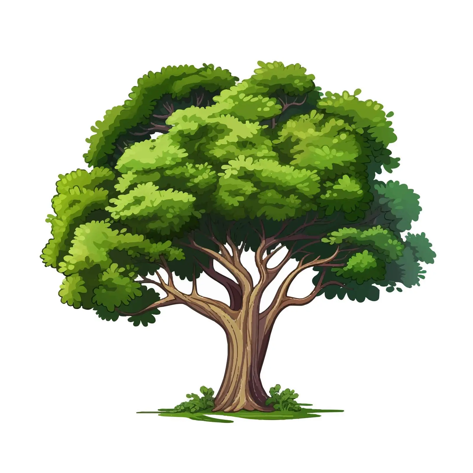 Cartoon Beautiful Tree Park Vector Illustration – free eco art image from Dotvec