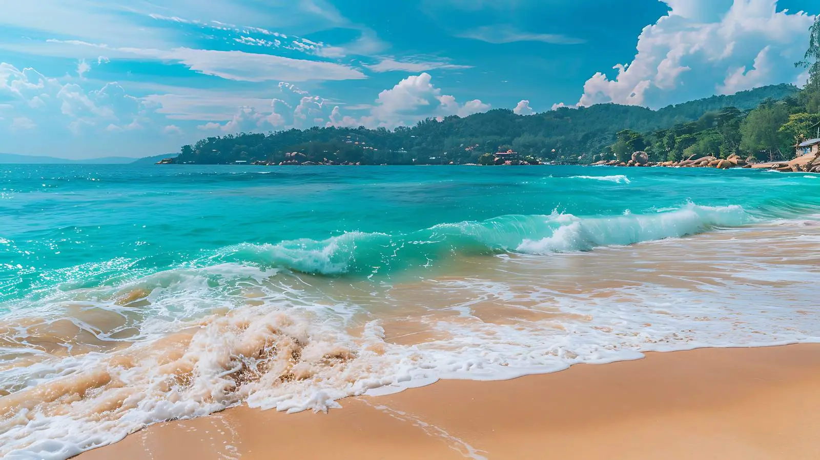 Idyllic Tropical Beach with Clear Blue Waters – free refreshing image from Dotvec