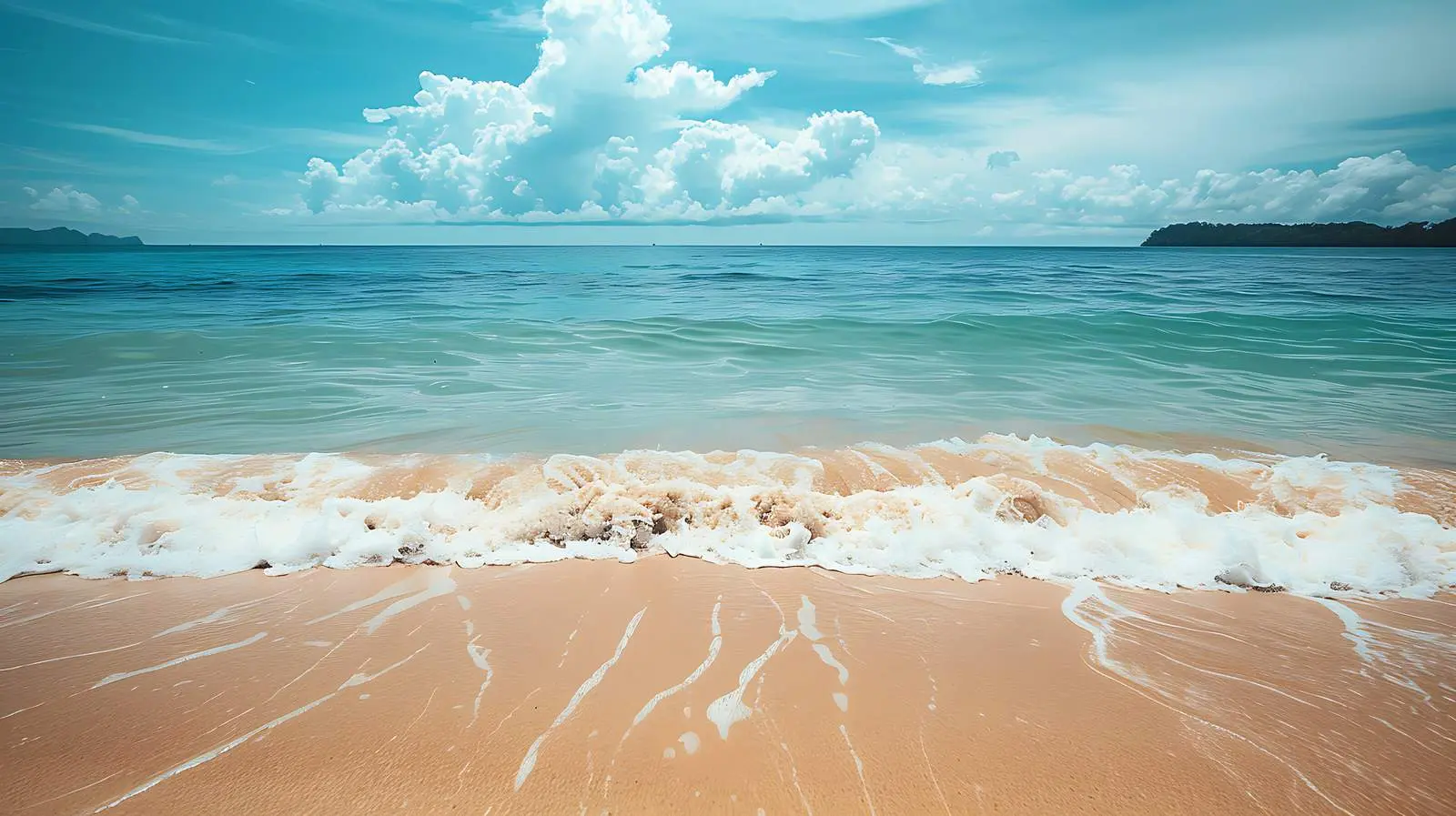 Stunning Tropical Beach with Vibrant Blue Sea – free refreshing image from Dotvec