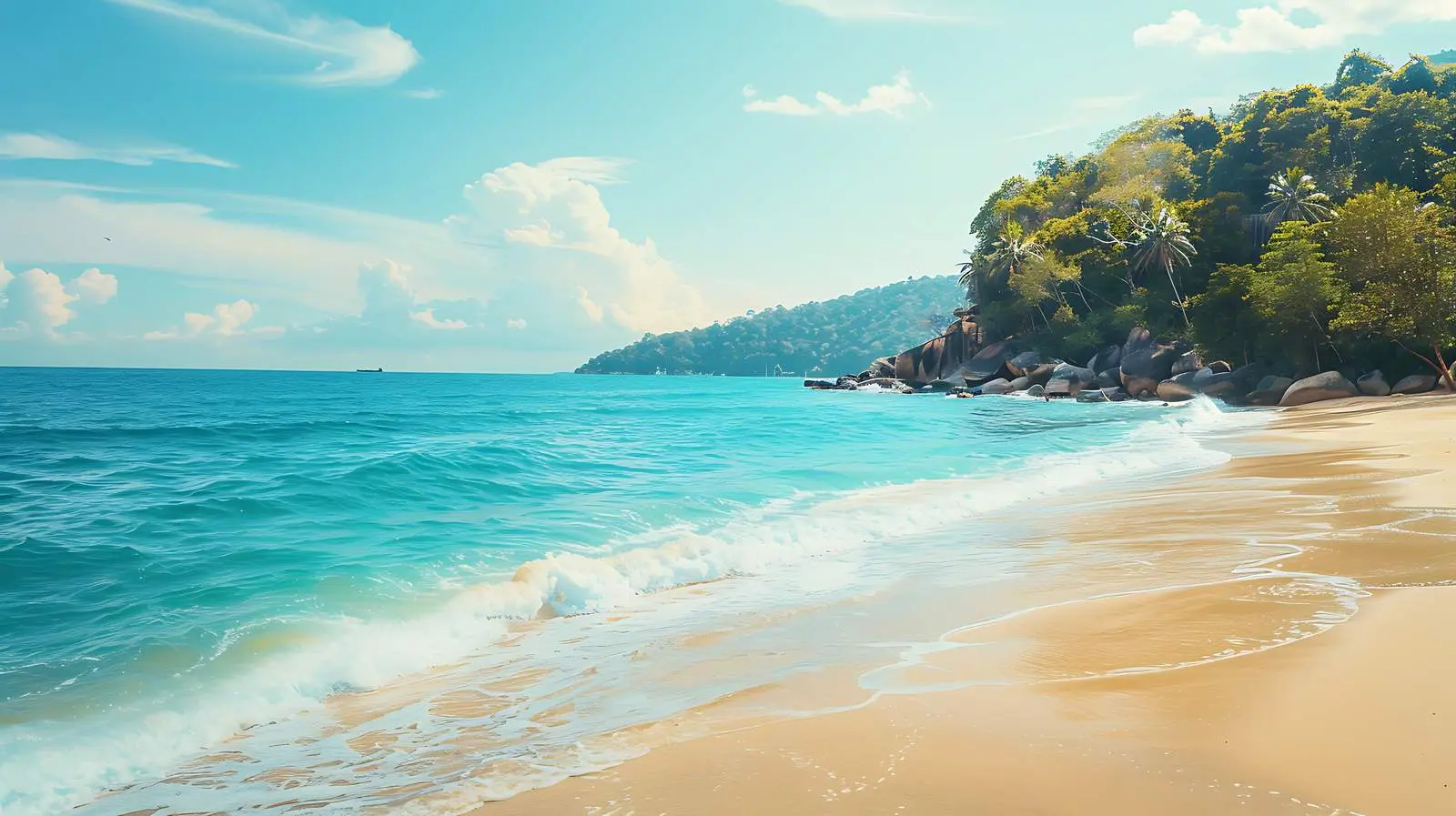 Stunning Tropical Beach and Blue Sea View – free refreshing image from Dotvec
