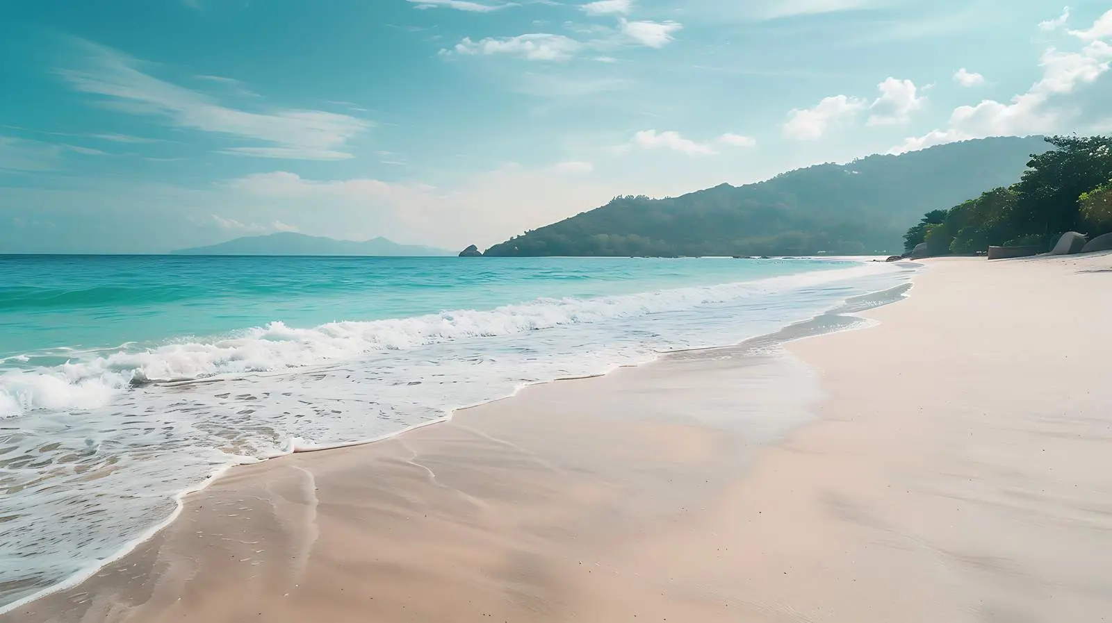 Stunning Tropical Beach: White Sand and Blue Sea – free viewpoint image from Dotvec