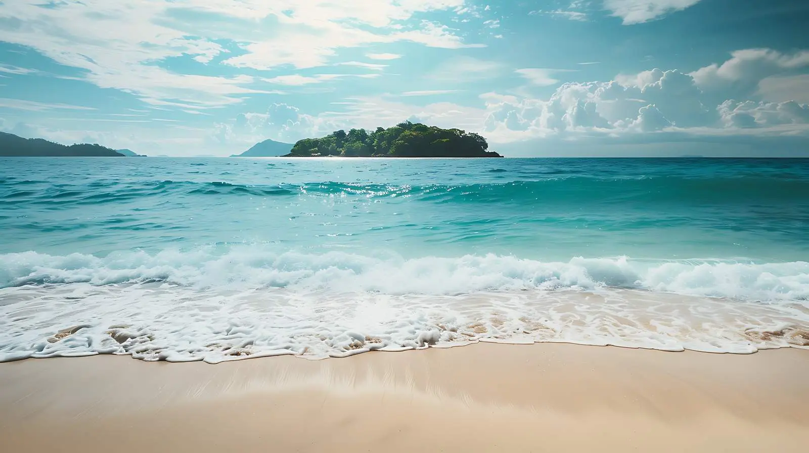 Tropical Beach with White Sand and Blue Sea – free destination image from Dotvec