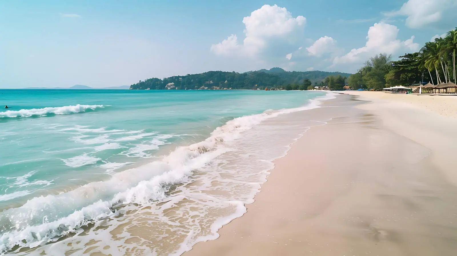Scenic Tropical Beach with White Sand and Blue Sea – free travel photography image from Dotvec