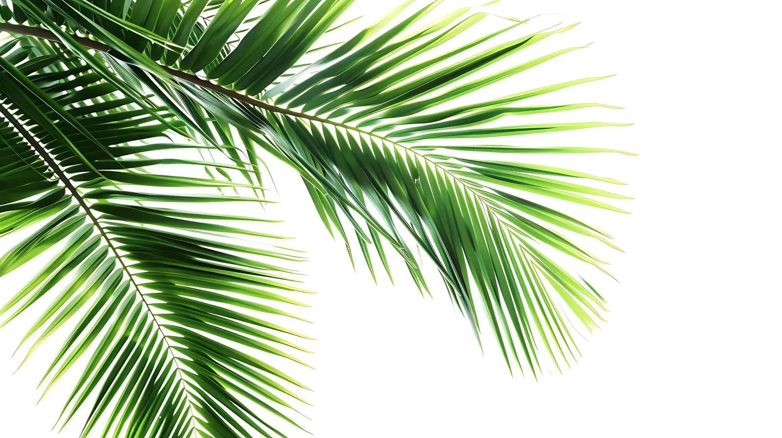 Tropical Coconut Palm Branch on White Background — free download from Dotvec