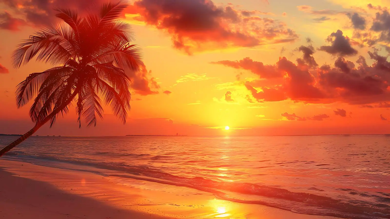 Tropical Palm Tree on Serene Beach – free refreshing image from Dotvec