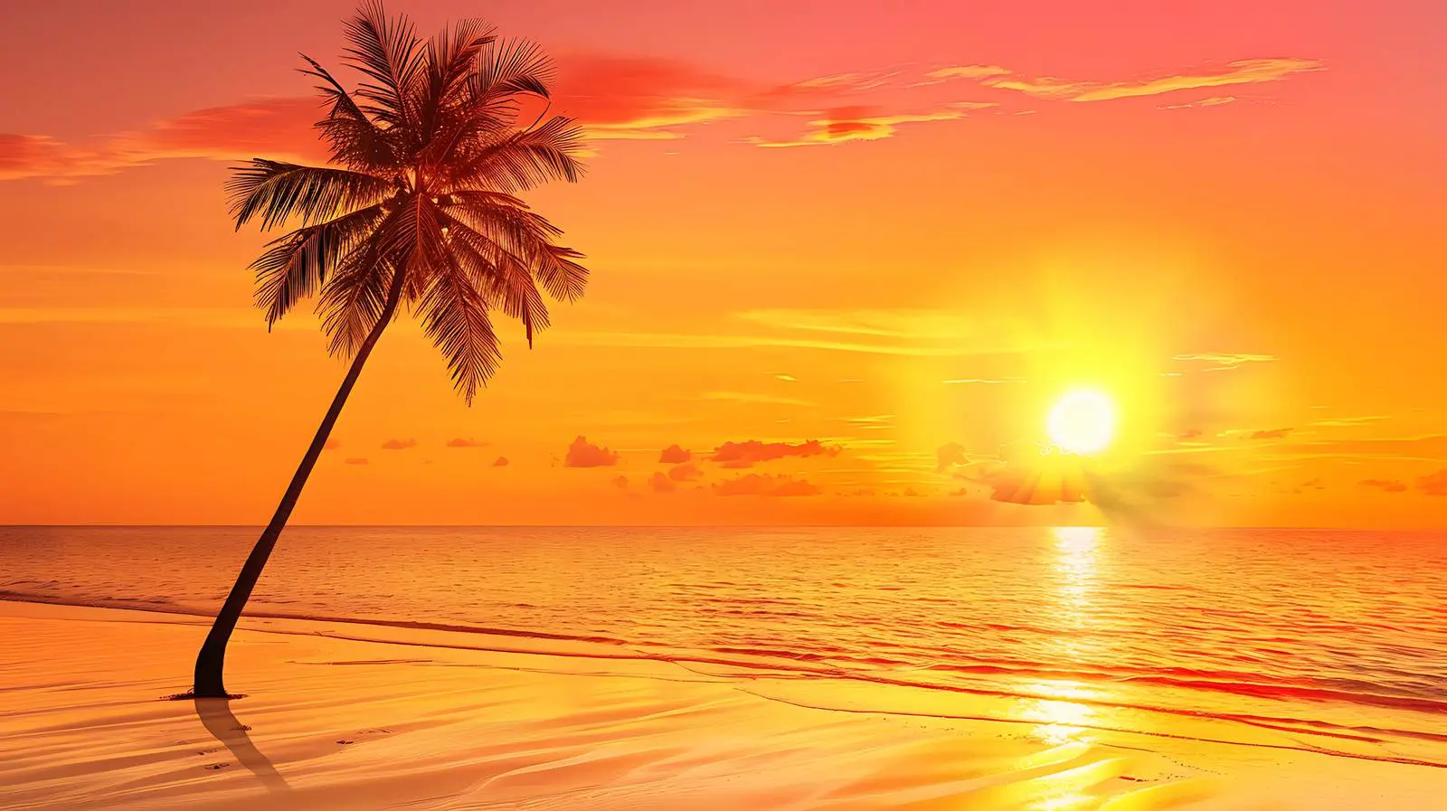 Tropical Palm Tree on Secluded Beach – free destination image from Dotvec