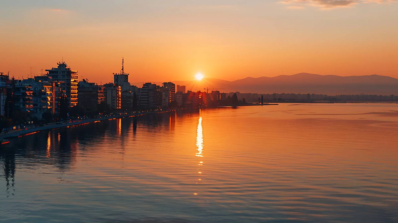 Serene Sunrise Over Thessaloniki Cityscape – free greece image from Dotvec