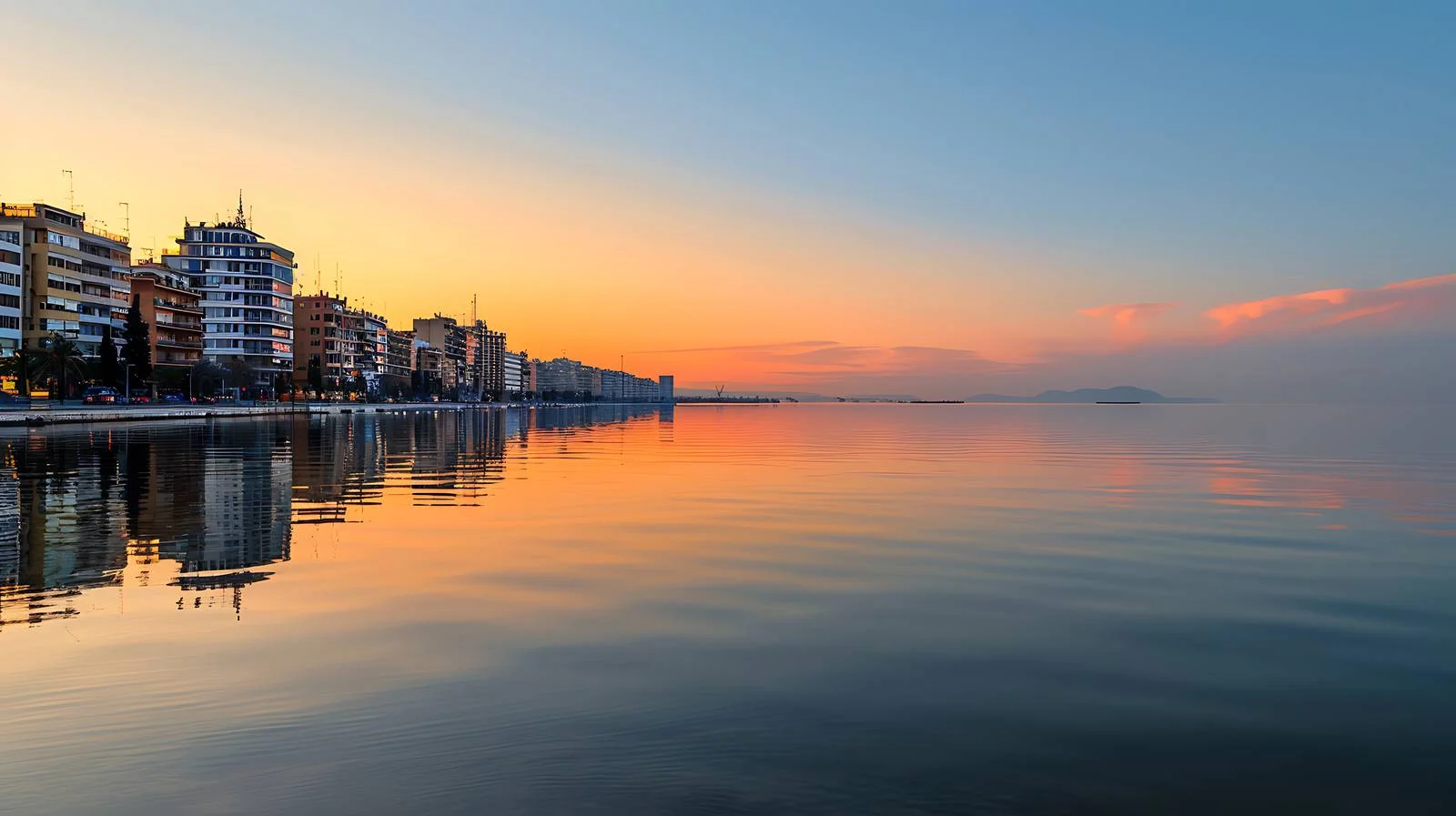 Urban Sunrise Over Thessaloniki — free download from Dotvec